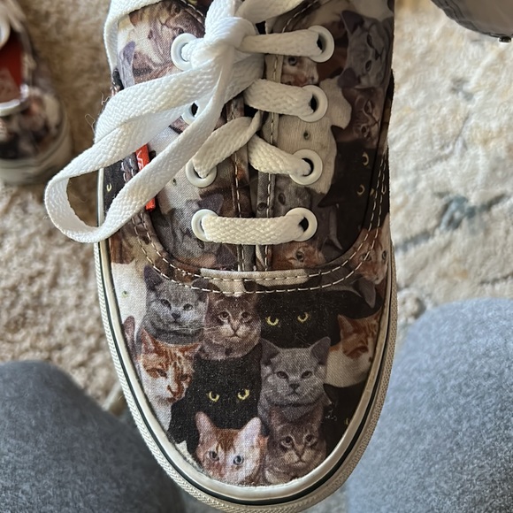 VANS Cat Animal Kittens Kitty ASPCS Rescue Canvas Lace Up Feline 7.5 Sneakers - Picture 7 of 9